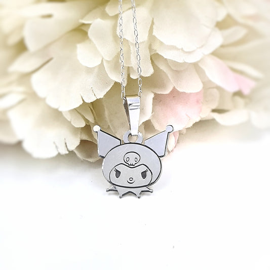 Colgante Kuromi en plata con cadena de regalo